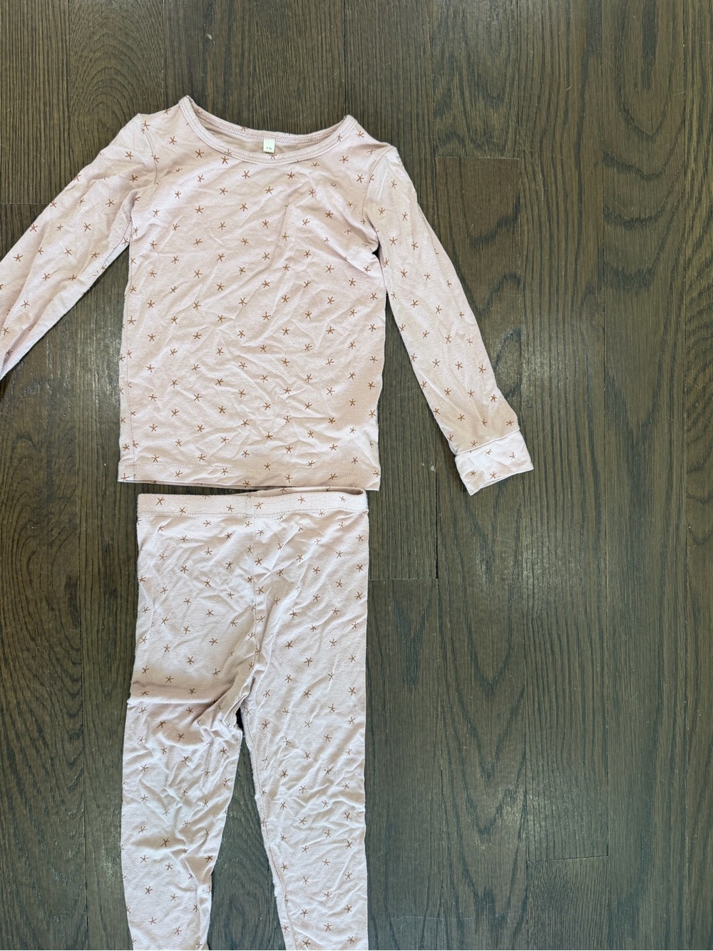 Quincy Mae Pale Pink Star Print Long Sleeve Pajama Set